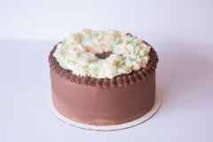 White Birthday Cake with Chocolate Frosting